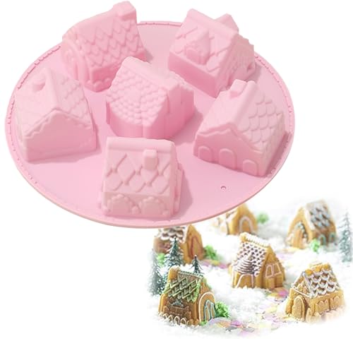 Silikon Backform 6 Hohlraum Schloss Muffinform - Burg klein Kuchen, Brot Silikonform Antihaft Kuchenform für Muffins, Brownies, Schokolade, Gelee, Pudding, Seife, Eiswür von CHAWHO