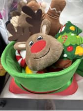CHAWONER 10PCS Hundespielzeug Weihnachten, Quietschendes Rentiere, langlebige Zahnreinigung, Interaktives Weihnachtshirsch Plüsch-Hundespielzeug, Welpen, kleine und mittelgroße Hunde von CHAWONER