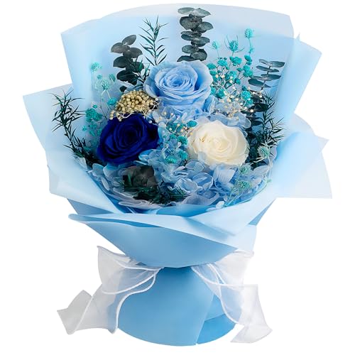 Konservierte Blumen Bouquet, Konservierte Rose Blumen für die Lieferung Prime, natürliche echte Rose dauert 1-3 Jahre, Valentinstag Muttertag Jubiläum Geburtstagsbox für Frau Mutter ihr von CHAWONER