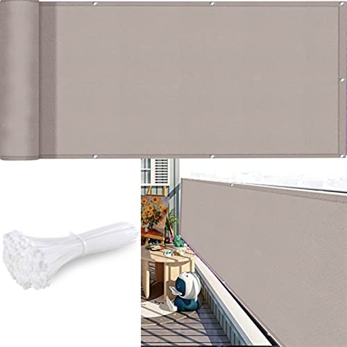 CHBIN Balkon Sichtschutz mit Ösen und Kabelbinder 70x1000cm wetterfest Sichtschutz Zaun Polyester Blickdichte Balkonumspannungen für Balkongeländer Terrasse Garten, Braun A von CHBIN
