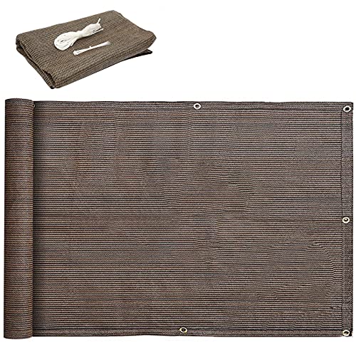 CHBIN Balkonabdeckung 0.8x6.5m Balkonsichtschutz UV-Schutz Sonnenschutz mit Ösen, Nylon Kabelbinder und Kordel für Outdoor Garten Terrasse, Brown von CHBIN