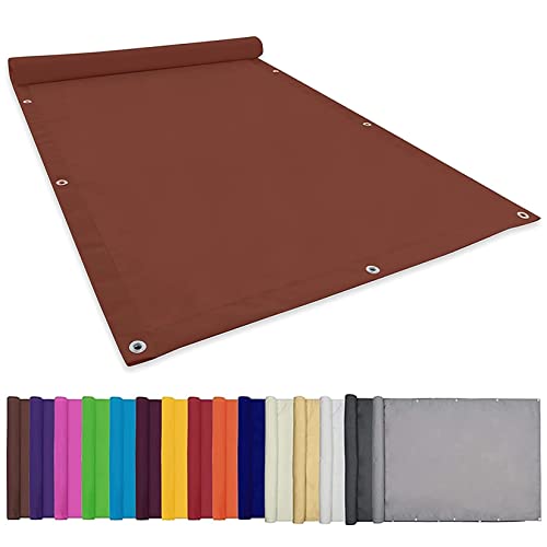 CHBIN Balkonbespannung reißfest 1x3.4M Wasserabweisend imprägniert 95% UV-Block Sonnensegel Sonnenschutz inkl Befestigungsseile Für Garten Terrasse Camping, Braun, 22073 von CHBIN