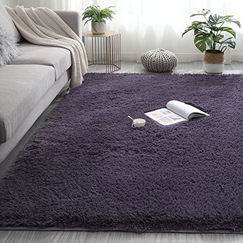 CHBIN Hochflor 160x180cm Shaggy Teppich Super Weich Teppich Küchenteppich Longhair Einfach zu Säubern für Esszimmer oder und Die Küche Cafe Lounge Sofas Usw, Dunkelviolett CHBIN Hochflor 160x180cm Shaggy Teppich Super Weich Teppich Küchenteppich Longhair Einfach zu Säubern für Esszimmer oder und Die Küche Cafe Lounge Sofas Usw, Dunkelviolett von CHBIN