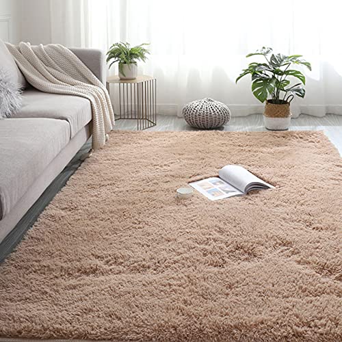 CHBIN Kunstfell 60x140cm Shaggy Teppich Super Weich Teppich Küchenteppich Faux Lammfell Flauschig für Bettvorleger Sofa Matte Oder Schlafzimmmer Deko Usw, Khaki von CHBIN