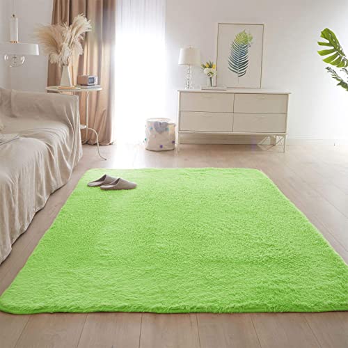 CHBIN Shaggy 120x200cm Shaggy Teppich Teppich Hochflor Hochflorteppich Longhair Einfach zu Säubern für Bettvorleger Sofa Matte Oder Schlafzimmmer Deko Usw, Grün CHBIN Shaggy 120x200cm Shaggy Teppich Teppich Hochflor Hochflorteppich Longhair Einfach zu Säubern für Bettvorleger Sofa Matte Oder Schlafzimmmer Deko Usw, Grün von CHBIN