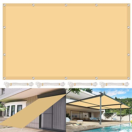 CHBIN Sonnensegel Sonnenschutz Windschutz 1.2x5M Sonnenschutz Wetterschutz Wetterbeständig Rechter Winkel Sonnensegel Sonnenschutz Garten Mit Spannseilen Für Garten Balkon Und Terrasse, Beige, 21985 von CHBIN