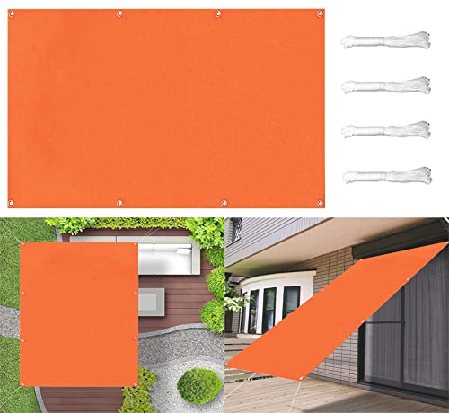 CHBIN Sonnensegel Sonnenschutz Windschutz 3x3M Wasserabweisend imprägniert 95% UV-Block Sonnensegel Sonnenschutz inkl Befestigungsseile Für Balkon Terrasse, Orange, 22173 von CHBIN