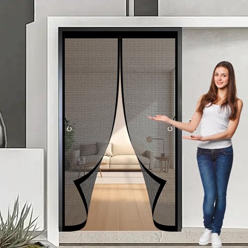 Fliegengitter Balkontür Magnet 153 x 275 cm Anpassbar, Lichtdurchlässig, Einfache Montage, Selbstschließend, Magnetischen Fliegengitter für Fenster, Zimmertür, Veranda, Schwarz Fliegengitter Balkontür Magnet 153 x 275 cm Anpassbar, Lichtdurchlässig, Einfache Montage, Selbstschließend, Magnetischen Fliegengitter für Fenster, Zimmertür, Veranda, Schwarz von CHBIN