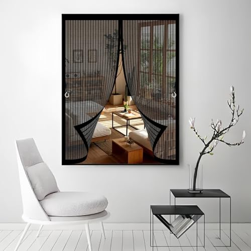 Fliegengitter Balkontür Magnet 69 x 205 cm Anpassbar, Lichtdurchlässig, Einfache Montage, Selbstschließend, Magnet Fliegengitter Vorhang für Schlafzimmertür, Fenstertür, Schwarz Fliegengitter Balkontür Magnet 69 x 205 cm Anpassbar, Lichtdurchlässig, Einfache Montage, Selbstschließend, Magnet Fliegengitter Vorhang für Schlafzimmertür, Fenstertür, Schwarz von CHBIN