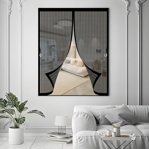 Fliegengitter Fenster Magnet 45 x 82 cm Insektenschutz, Ohne Bohren, Stärkere Magneten, Automatisches Schließen, Fliegenschutz Vorhang für Fenster, Zimmertür, Veranda, Schwarz Fliegengitter Fenster Magnet 45 x 82 cm Insektenschutz, Ohne Bohren, Stärkere Magneten, Automatisches Schließen, Fliegenschutz Vorhang für Fenster, Zimmertür, Veranda, Schwarz von CHBIN