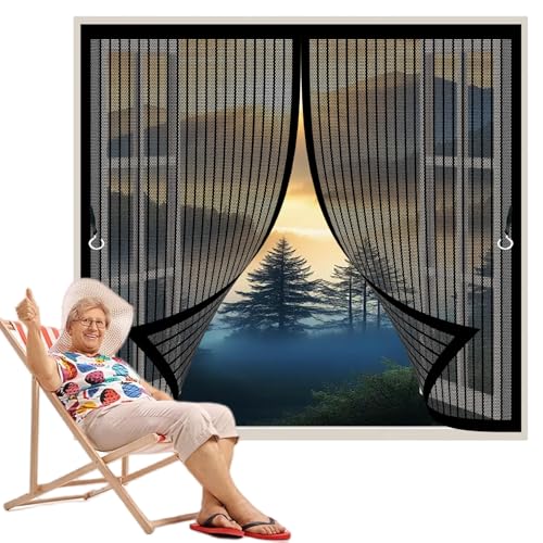 Fliegengitter Magnet Fenster 75 x 80 cm Anpassbar, Lichtdurchlässig, Einfache Montage, Selbstschließend, Magnet Fliegengitter Vorhang für Fenster, Zimmertür, Veranda, Schwarz Fliegengitter Magnet Fenster 75 x 80 cm Anpassbar, Lichtdurchlässig, Einfache Montage, Selbstschließend, Magnet Fliegengitter Vorhang für Fenster, Zimmertür, Veranda, Schwarz von CHBIN