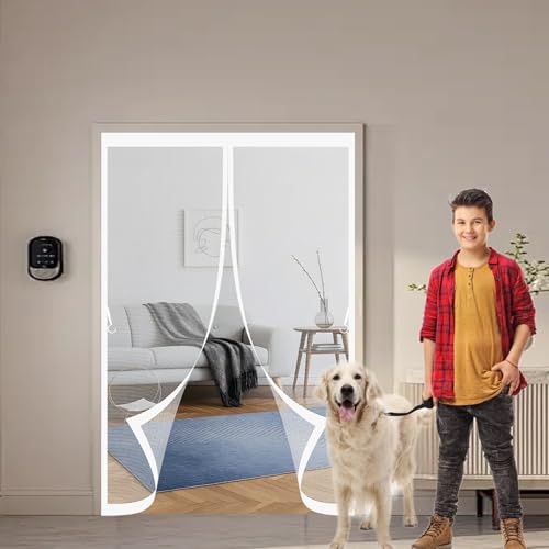 Fliegengitter Magnet Tür 109 x 215 cm Ohne Bohren, Stärkere Magneten, Automatisches Schließen, Fliegengitter Tür Magnete für Schlafzimmertür, Fenstertür, Weiß Fliegengitter Magnet Tür 109 x 215 cm Ohne Bohren, Stärkere Magneten, Automatisches Schließen, Fliegengitter Tür Magnete für Schlafzimmertür, Fenstertür, Weiß von CHBIN