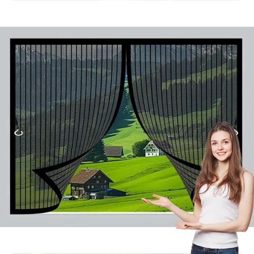 Fliegengitter Magnetvorhang 56 x 91 cm Anpassbar, Lichtdurchlässig, Einfache Montage, Selbstschließend, Insektenschutz Fenster Vorhang für Schlafzimmertür, Fenstertür, Schwarz Fliegengitter Magnetvorhang 56 x 91 cm Anpassbar, Lichtdurchlässig, Einfache Montage, Selbstschließend, Insektenschutz Fenster Vorhang für Schlafzimmertür, Fenstertür, Schwarz von CHBIN
