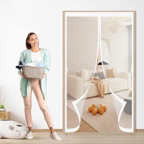 Fliegengitter Tür Magnet Insektenschutz 109 x 206 cm Ohne Bohren, Stärkere Magneten, Automatisches Schließen, Fliegengitter Tür mit Rahmen für Fenster, Zimmertür, Veranda, Weiß Fliegengitter Tür Magnet Insektenschutz 109 x 206 cm Ohne Bohren, Stärkere Magneten, Automatisches Schließen, Fliegengitter Tür mit Rahmen für Fenster, Zimmertür, Veranda, Weiß von CHBIN