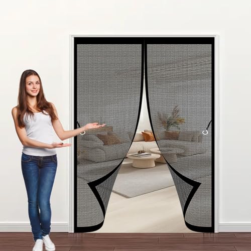 Fliegengitter Tür Magnet Insektenschutz 195 x 184 cm Ohne Bohren, Stärkere Magneten, Automatisches Schließen, Ohne Bohren - Vorhang für Schlafzimmertür, Fenstertür, Schwarz Fliegengitter Tür Magnet Insektenschutz 195 x 184 cm Ohne Bohren, Stärkere Magneten, Automatisches Schließen, Ohne Bohren - Vorhang für Schlafzimmertür, Fenstertür, Schwarz von CHBIN