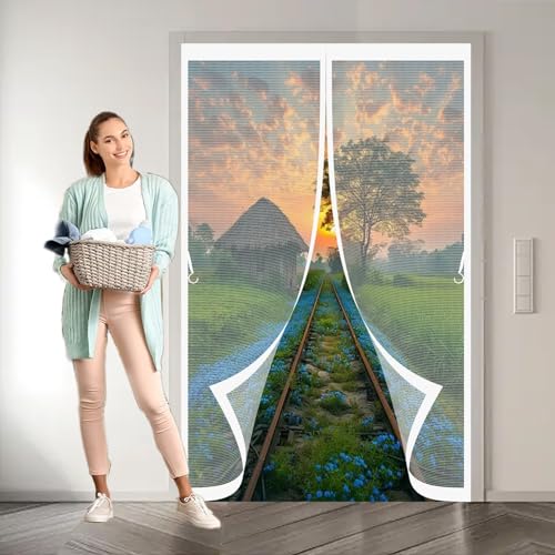 Fliegenvorhang Magnetisch 111 x 188 cm Anpassbar, Lichtdurchlässig, Einfache Montage, Selbstschließend, Magnet Tür Fliegenvorhang für Fenster, Zimmertür, Veranda, Weiß Fliegenvorhang Magnetisch 111 x 188 cm Anpassbar, Lichtdurchlässig, Einfache Montage, Selbstschließend, Magnet Tür Fliegenvorhang für Fenster, Zimmertür, Veranda, Weiß von CHBIN