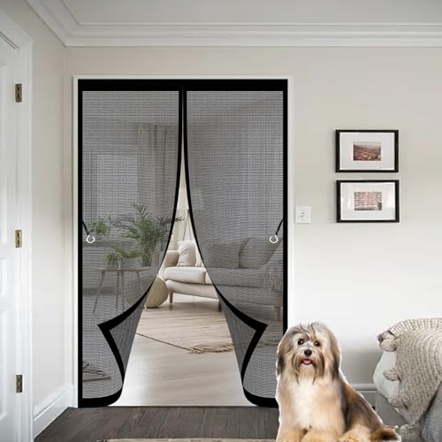 Fliegenvorhang Magnetisch 146 x 195 cm Ohne Bohren, Stärkere Magneten, Automatisches Schließen, Ohne Bohren - Vorhang für Fenster, Zimmertür, Veranda, Schwarz Fliegenvorhang Magnetisch 146 x 195 cm Ohne Bohren, Stärkere Magneten, Automatisches Schließen, Ohne Bohren - Vorhang für Fenster, Zimmertür, Veranda, Schwarz von CHBIN
