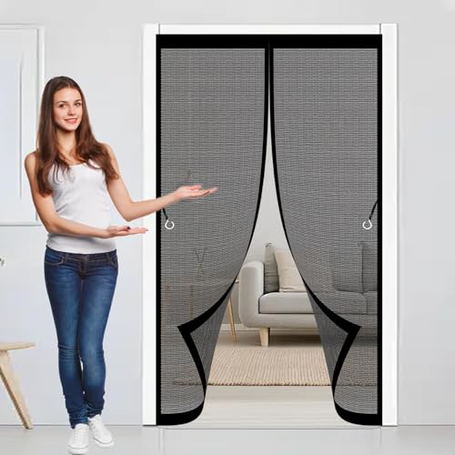 Insektenschutz Magnetvorhang 110 x 184 cm Ohne Bohren, Stärkere Magneten, Automatisches Schließen, Magnetisch Fliegengitter Tür für Fenster, Zimmertür, Veranda, Schwarz Insektenschutz Magnetvorhang 110 x 184 cm Ohne Bohren, Stärkere Magneten, Automatisches Schließen, Magnetisch Fliegengitter Tür für Fenster, Zimmertür, Veranda, Schwarz von CHBIN