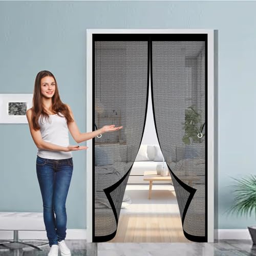 Insektenschutz Magnetvorhang 113 x 280 cm Anpassbar, Lichtdurchlässig, Einfache Montage, Selbstschließend, Vorhang Fliegengitter Tür für Fenster, Zimmertür, Veranda, Schwarz Insektenschutz Magnetvorhang 113 x 280 cm Anpassbar, Lichtdurchlässig, Einfache Montage, Selbstschließend, Vorhang Fliegengitter Tür für Fenster, Zimmertür, Veranda, Schwarz von CHBIN