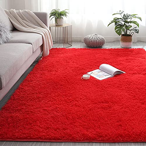 Kunstfell 120x180cm Carpet Wohnzimmer Super Weich Teppich Küchenteppich Spitzenqualität Waschbar für Bettvorleger Sofa Matte Oder Schlafzimmmer Deko Usw, Rot Kunstfell 120x180cm Carpet Wohnzimmer Super Weich Teppich Küchenteppich Spitzenqualität Waschbar für Bettvorleger Sofa Matte Oder Schlafzimmmer Deko Usw, Rot von CHBIN
