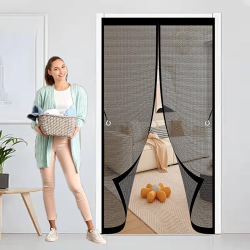 Magnet Fliegengitter Tür 150 x 255 cm Anpassbar, Lichtdurchlässig, Einfache Montage, Selbstschließend, Magnet Insektenschutz Tür für Schlafzimmertür, Fenstertür, Schwarz Magnet Fliegengitter Tür 150 x 255 cm Anpassbar, Lichtdurchlässig, Einfache Montage, Selbstschließend, Magnet Insektenschutz Tür für Schlafzimmertür, Fenstertür, Schwarz von CHBIN