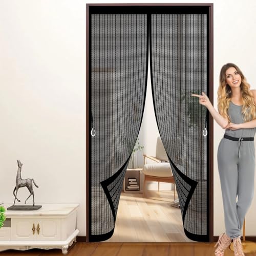 Magnet Fliegengitter Tür 64 x 178 cm Insektenschutz, Ohne Bohren, Stärkere Magneten, Automatisches Schließen, Fliegengitter Vorhang für Schlafzimmertür, Fenstertür, Schwarz Magnet Fliegengitter Tür 64 x 178 cm Insektenschutz, Ohne Bohren, Stärkere Magneten, Automatisches Schließen, Fliegengitter Vorhang für Schlafzimmertür, Fenstertür, Schwarz von CHBIN