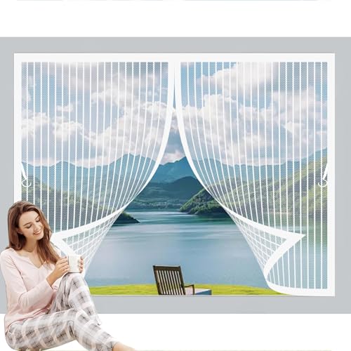 Magnet Fliegengitter Tür 93x64cm Anpassbar, Lichtdurchlässig, Einfache Montage, Selbstschließend, Insektenschutz Vorhang Fenster für Schlafzimmertür, Fenstertür, Weiß Magnet Fliegengitter Tür 93x64cm Anpassbar, Lichtdurchlässig, Einfache Montage, Selbstschließend, Insektenschutz Vorhang Fenster für Schlafzimmertür, Fenstertür, Weiß von CHBIN