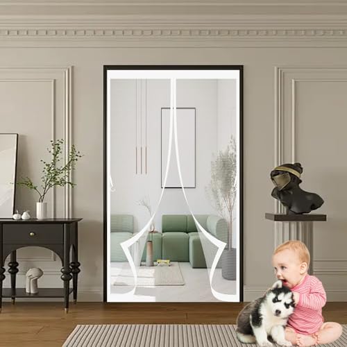 Magnet Fliegengitter Tür 98 x 140 cm Ohne Bohren, Stärkere Magneten, Automatisches Schließen, Fliegenvorhang Magnet für Schlafzimmertür, Fenstertür, Weiß Magnet Fliegengitter Tür 98 x 140 cm Ohne Bohren, Stärkere Magneten, Automatisches Schließen, Fliegenvorhang Magnet für Schlafzimmertür, Fenstertür, Weiß von CHBIN