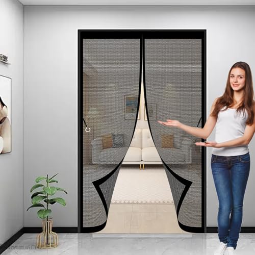 Magnetische Fliegengitter Tür 119 x 185 cm Ohne Bohren, Stärkere Magneten, Automatisches Schließen, Fliegenvorhang Vorhang für Fenster, Zimmertür, Veranda, Schwarz Magnetische Fliegengitter Tür 119 x 185 cm Ohne Bohren, Stärkere Magneten, Automatisches Schließen, Fliegenvorhang Vorhang für Fenster, Zimmertür, Veranda, Schwarz von CHBIN