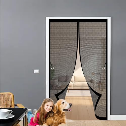 Magnetische Fliegengitter Tür 148 x 206 cm Ohne Bohren, Stärkere Magneten, Automatisches Schließen, Wärmeschutzvorhang Magnet für Fenster, Zimmertür, Veranda, Schwarz Magnetische Fliegengitter Tür 148 x 206 cm Ohne Bohren, Stärkere Magneten, Automatisches Schließen, Wärmeschutzvorhang Magnet für Fenster, Zimmertür, Veranda, Schwarz von CHBIN