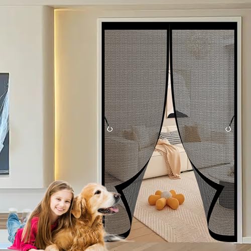 Magnetischer Fliegenvorhang 151 x 103 cm Anpassbar, Lichtdurchlässig, Einfache Montage, Selbstschließend, Insektenschutz Fliegengitter Tür für Fenster, Zimmertür, Veranda, Schwarz Magnetischer Fliegenvorhang 151 x 103 cm Anpassbar, Lichtdurchlässig, Einfache Montage, Selbstschließend, Insektenschutz Fliegengitter Tür für Fenster, Zimmertür, Veranda, Schwarz von CHBIN