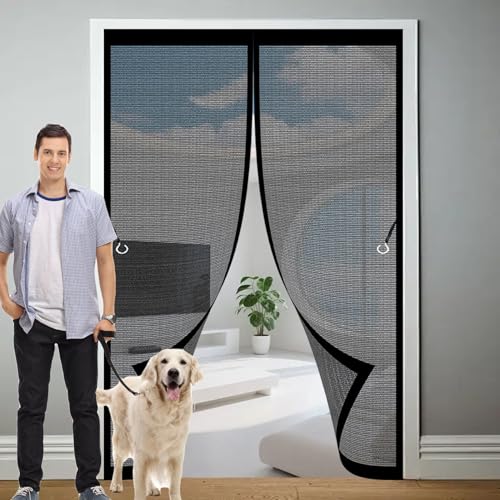 Magnetischer Fliegenvorhang 94 x 180 cm Anpassbar, Lichtdurchlässig, Einfache Montage, Selbstschließend, Wärmeschutzvorhang Magnet für Fenster, Zimmertür, Veranda, Schwarz Magnetischer Fliegenvorhang 94 x 180 cm Anpassbar, Lichtdurchlässig, Einfache Montage, Selbstschließend, Wärmeschutzvorhang Magnet für Fenster, Zimmertür, Veranda, Schwarz von CHBIN