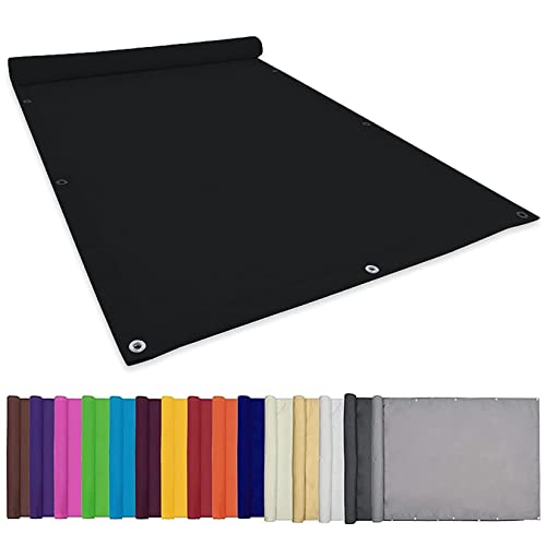 Sonnensegel Sonnenschutz Windschutz 1x2.4M Gewebe Wetterbeständig Sonnenschutz Sonnensegel Wasserdicht Rechter Winkel Mit Spannseilen Für Garten Terrasse Camping, Schwarz, 22073 von CHBIN