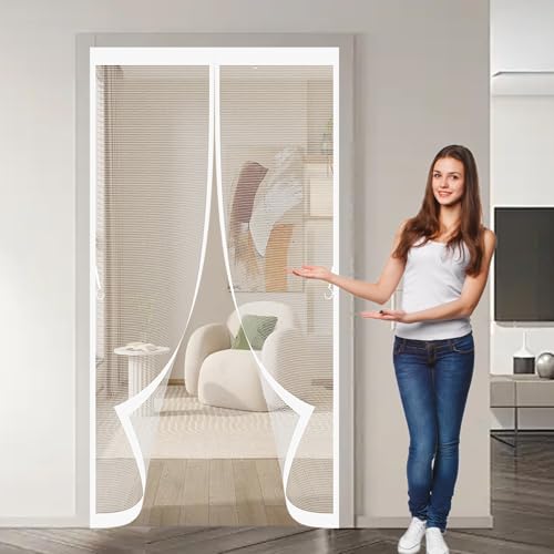 Stärkere Magneten Fliegengitter Tür 179 x 275 cm Anpassbar, Lichtdurchlässig, Einfache Montage, Selbstschließend, Fliegengitter Vorhang für Fenster, Zimmertür, Veranda, Weiß Stärkere Magneten Fliegengitter Tür 179 x 275 cm Anpassbar, Lichtdurchlässig, Einfache Montage, Selbstschließend, Fliegengitter Vorhang für Fenster, Zimmertür, Veranda, Weiß von CHBIN