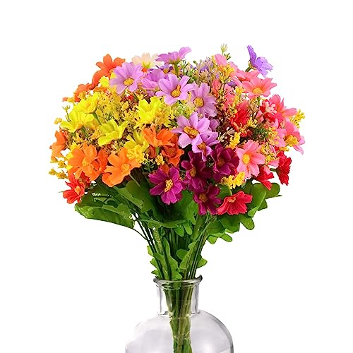 Künstliche Blumen, 6 Bündel von 6 Farben, für den Außenbereich, UV-beständig, für den Innen- und Außenbereich, zum Aufhängen, Übertopf, Heim- und Gartendekoration von CHBOP