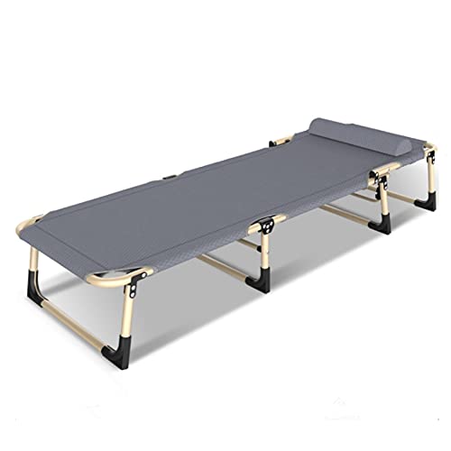 CHCHC 1 Stück Sonnenliege Liegestuhl,Mittagspause Einzelbüro Zusammenklappbar Freizeitbett für Gartenterrasse Strandpool Strandstuhl Liegen(Gris) von CHCHC