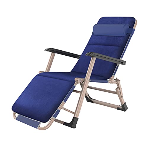 CHCHC 178×52×25cm Klappbare Zero Gravity Stühle,mit Kopfkissen Abnehmbares Sitzkissen Strandstuhl Büro Im Freien Liegestühle Liegen(Blue) von CHCHC