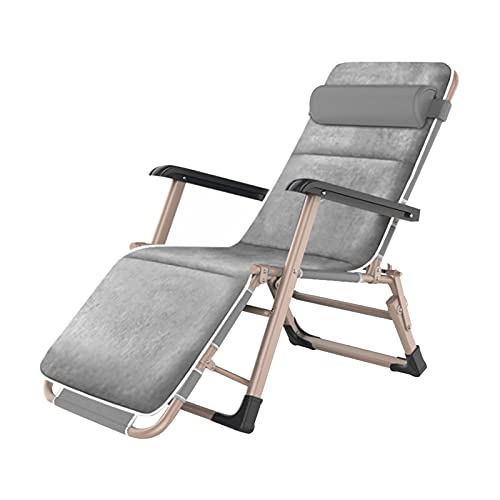CHCHC 178×52×25cm Klappbare Zero Gravity Stühle,mit Kopfkissen Abnehmbares Sitzkissen Strandstuhl Büro Im Freien Liegestühle Liegen(Gris) von CHCHC