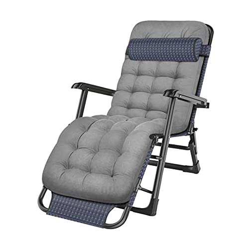 CHCHC 178×52×25cm Schwerkraft Stühle,Verdicktes Sitzkissen Sonnenliege für Die Mittagspause Büro Freien mit Kopfkissen Relaxsessel Liegen(Grey A) von CHCHC