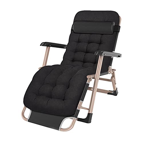 CHCHC 178×52×25cm Sonnenliegen Im Freien,für Grillbereich Gartenhof Faltbarer Stuhl Balkon Mittagspause mit Sitzpolster Sofasessel Liegen(Black B) von CHCHC