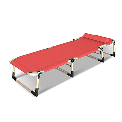 CHCHC 193×63×30cm,Klappbare Zero Gravity Stühle, Mittagspause Im Büro Ruhebett mit Kissen Gartenmöbel Garten Chaiselongues Liegen(Red) von CHCHC