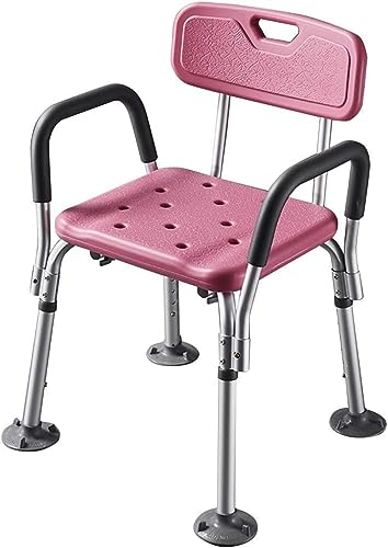 CHCHC Badhocker for ältere Menschen, höhenverstellbare Badebank for bariatrische Patienten mit Armlehne, Rückenlehne, Duschsitz, behindertengerechter Badezimmerhocker Duschstuhl von CHCHC