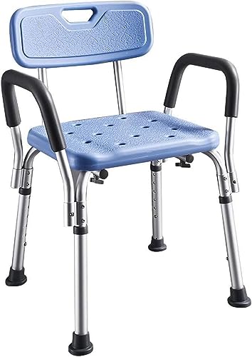 CHCHC Badhocker for ältere Menschen, mit Armlehne, Rückenlehne, Duschsitz, behindertengerechte Badezimmerhocker, höhenverstellbare Badebank for bariatrische Patienten Duschstuhl von CHCHC