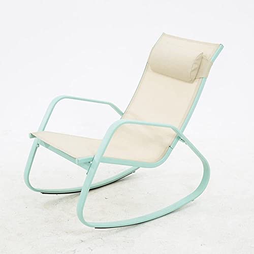 CHCHC Balkon Beach Stuhl mit Kopfstützengartenstuhl Schaukelstuhl Liege Sun Loungers Siesta Lazy Stuhl Lounge Stühle Stühle Liegen(Beige) von CHCHC