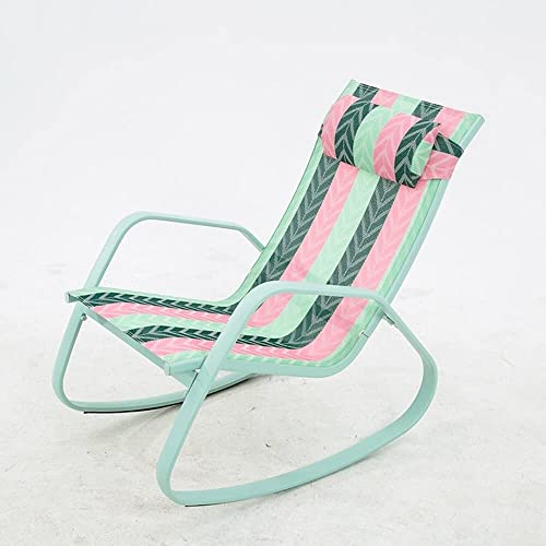 CHCHC Balkon Beach Stuhl mit Kopfstützengartenstuhl Schaukelstuhl Liege Sun Loungers Siesta Lazy Stuhl Lounge Stühle Stühle Liegen(Tricolor) von CHCHC