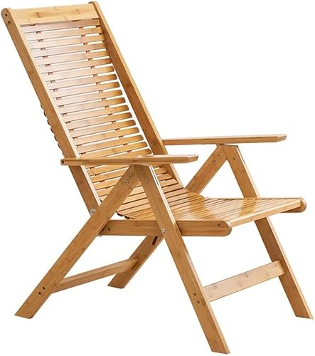 CHCHC Bambus Einstellbarer Design -Backstuhl, Balkon Siesta Stuhl Lounge Stühle Sommer Outdoor Klappstuhl Garten Sonne Loungers Liegen(Primary Color) von CHCHC