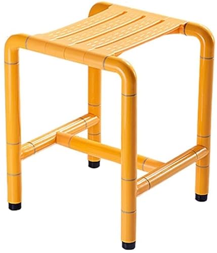 CHCHC Barrierefreier Duschsitz, Edelstahl-Badstuhl Anti-Rutsch-Badhocker Badezimmer Senioren Behinderte Duschhocker Duschstuhl(Yellow) von CHCHC