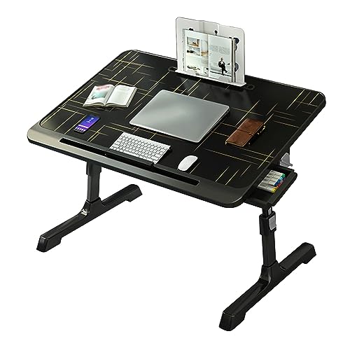 CHCHC Beweglicher Beistelltisch, Mehrere Optionen Verfügbar Home Study Desk Computerbüro Im Schlafsaal Faltbar Kleiner Tisch Anheben(Drawer+Bookshelf) von CHCHC