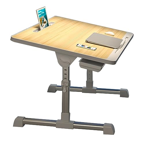 CHCHC Beweglicher Beistelltisch, mit Schubladen Schlafsaal Klapptisch Höhenverstellbar Auf Dem Bett Multifunktional Hubtisch(Yellow) von CHCHC