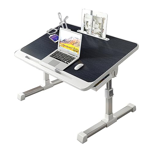 CHCHC Beweglicher Computer Schreibtisch, Auf Dem Bett Klappbarer Hubtisch Moderner Minimalismus Einstellbar Schlafsaal Studententisch(Black) von CHCHC